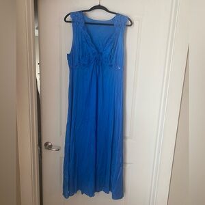 Blue Sleeveless Van Raalte Slip Dress